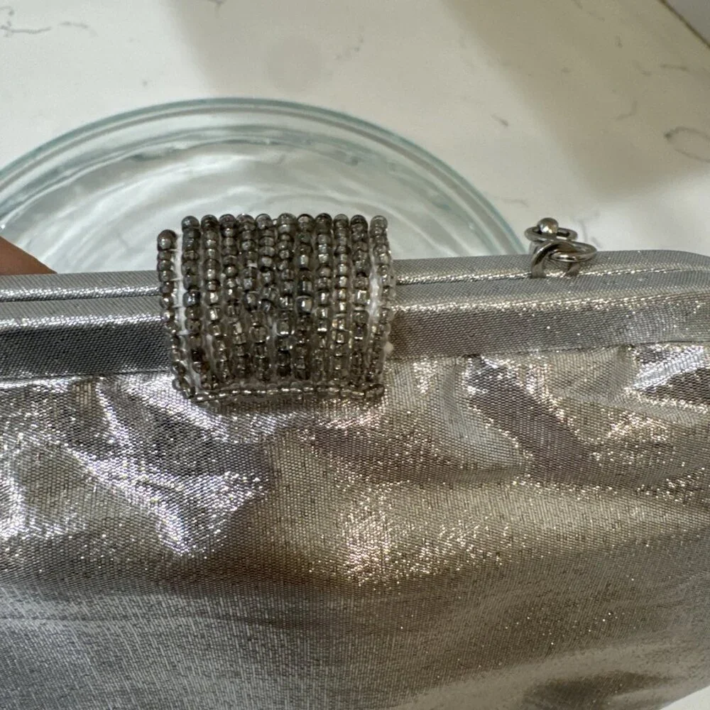 Vintage Sparkly Silver La Regale Shoulder Bag Purse - Picture 6 of 11